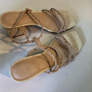 Marc Fisher Tan Braided Sandals size 6 1/2